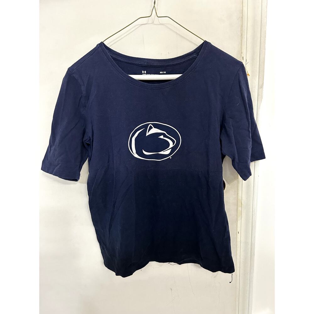 Penn State Blue Lion's Head Logo Short Sleeve T Shirt Size M